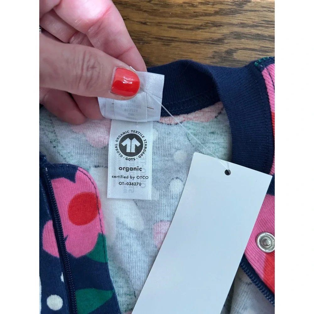 NWT Hanna Andersson Kids3T Organic Cotton Floral Zip Sleeper Pajamas Floral Girl